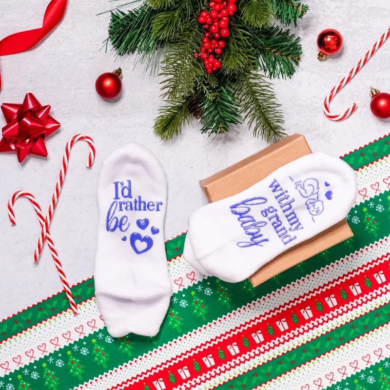Lavley Funny Grandparent Socks - Gift For Grandmas & Expecting Grandparents (I'd Rather Be) One Size - Image 5